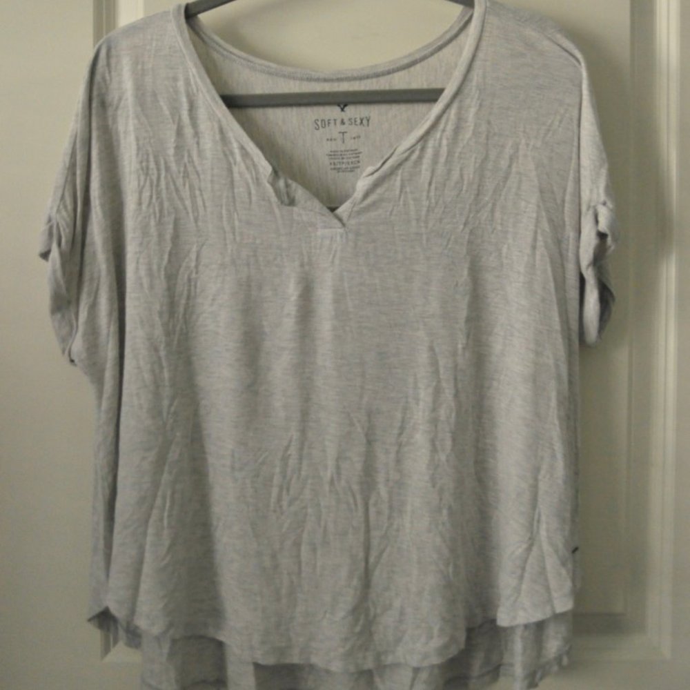 American Eagle Loose Notched Top, XS